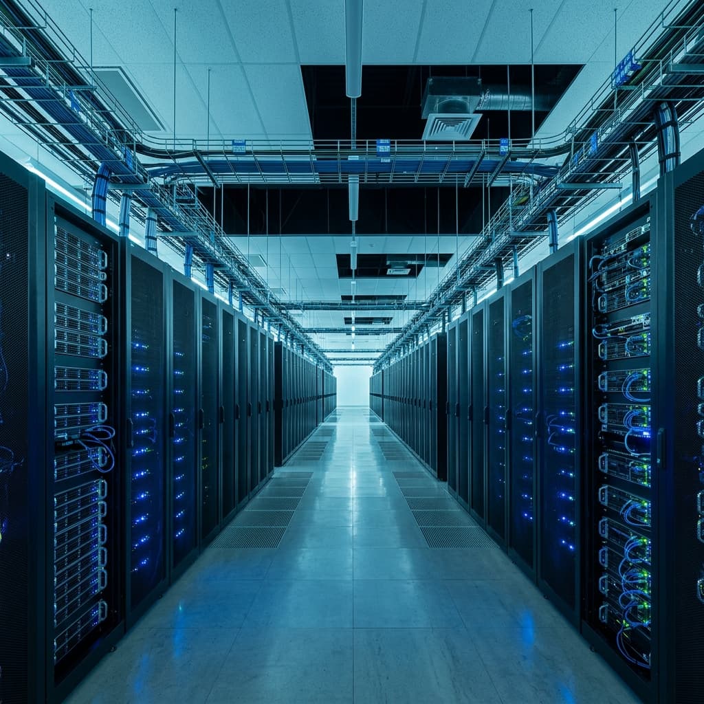 Infraestrutura de servidores sustentando alta volumetria de dados